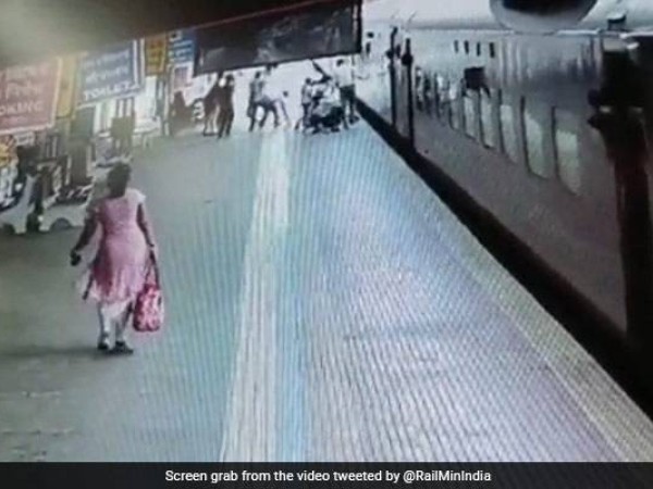 Watch: Railway Cop Saves Woman, Son Who Slipped While Boarding Train ...